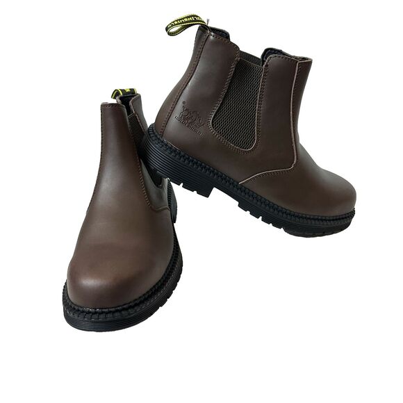 NolinShield Mens 8.5 Brown Leather Chelsea Boots Slip Resistant Ankle EU‎ 42 - Picture 1 of 11